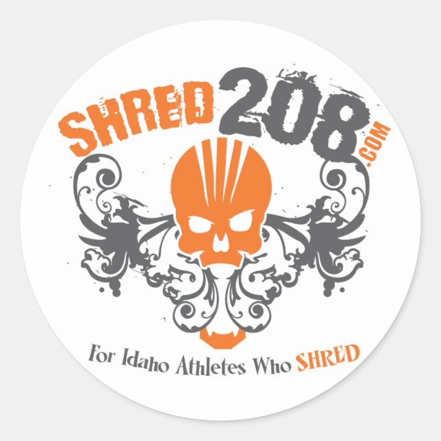 SHRED208.COM RUNDER AUFKLEBER (Vorderseite)