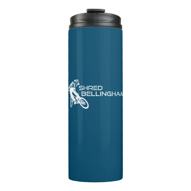 Shred Bellingham Washington Mountain Biking Thermosbecher (Vorderseite)