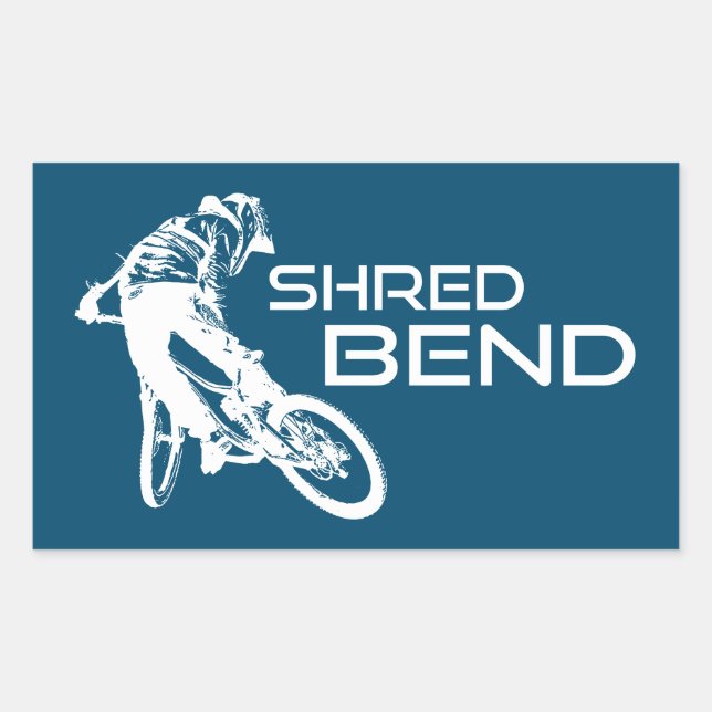 Shred Bend Oregon Mountain Biking Rechteckiger Aufkleber (Vorderseite)