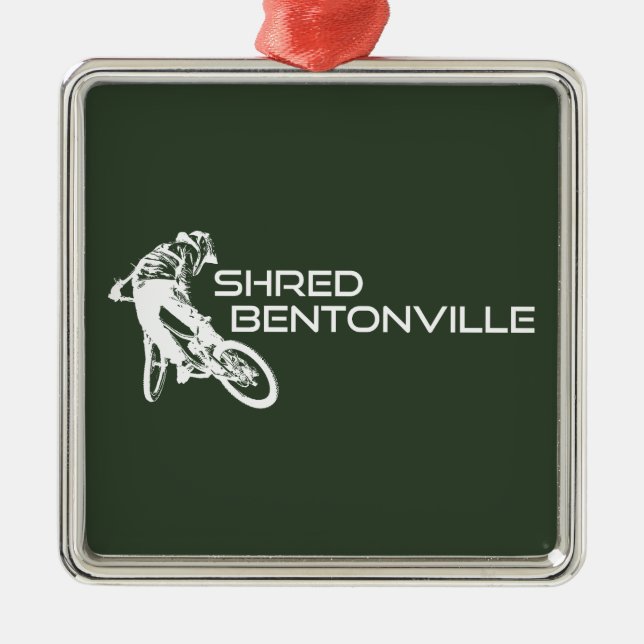Shred Bentonville Arkansas Mountain Biking Ornament Aus Metall (Vorne)
