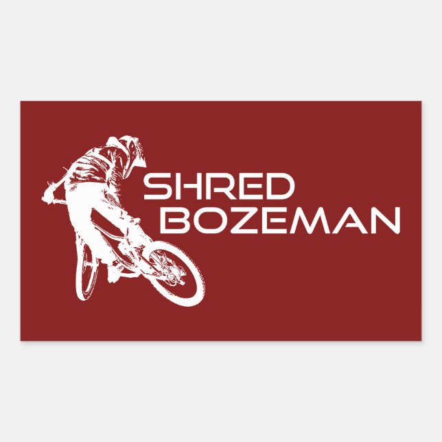 Shred Bozeman Montana Mountain Biking Rechteckiger Aufkleber (Vorderseite)