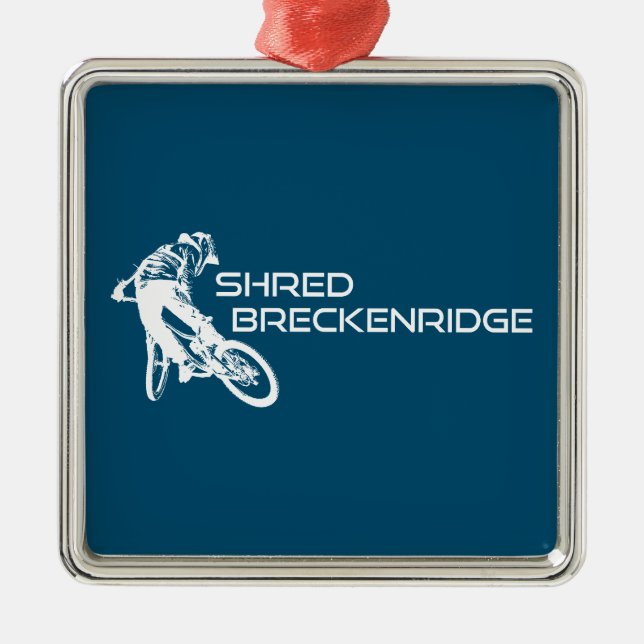 Shred Breckenridge Colorado Mountain Biking Ornament Aus Metall (Vorne)