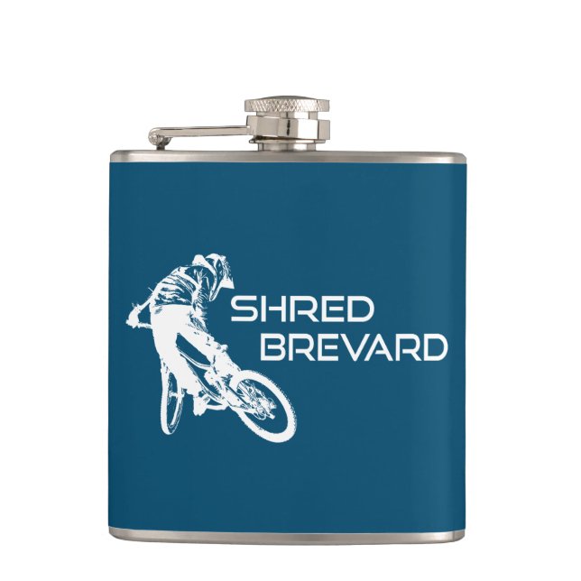 Shred Brevard North Carolina Mountain Biking Flachmann (Vorderseite)