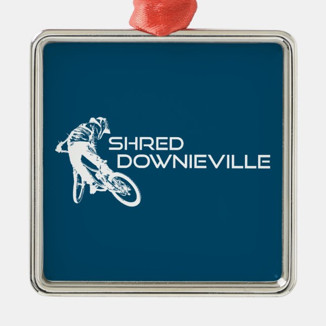 Shred Downieville California Mountain Biking Ornament Aus Metall (Vorne)