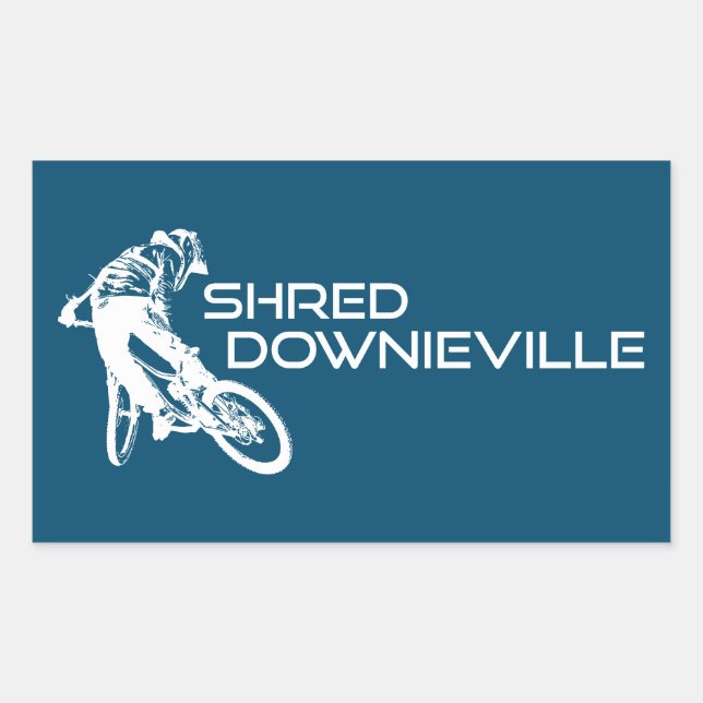 Shred Downieville California Mountain Biking Rechteckiger Aufkleber (Vorderseite)