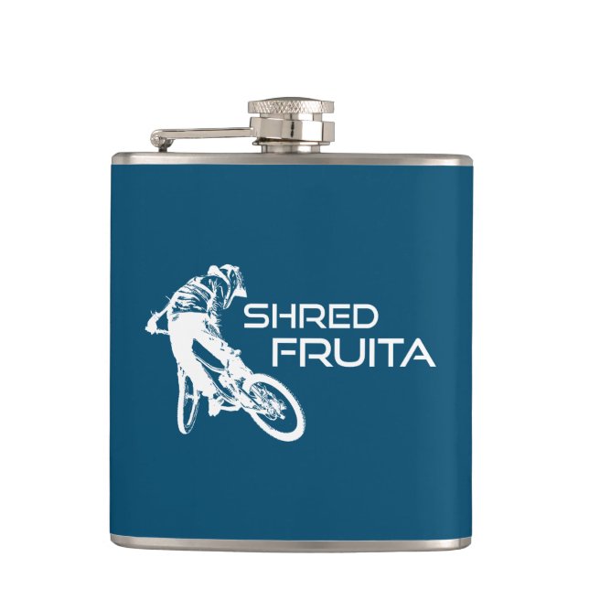 Shred Fruita Colorado Mountain Biking Flachmann (Vorderseite)