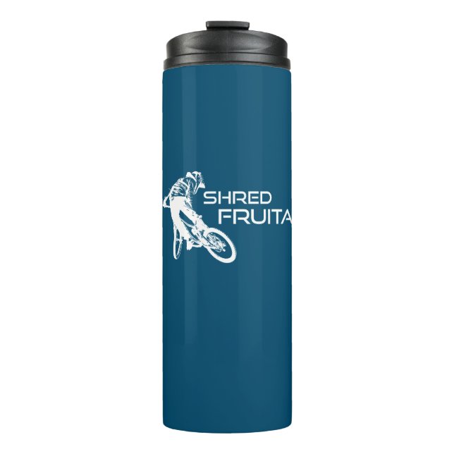 Shred Fruita Colorado Mountain Biking Thermosbecher (Vorderseite)