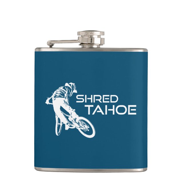 Shred Lake Tahoe Mountain Biking Flachmann (Vorderseite)