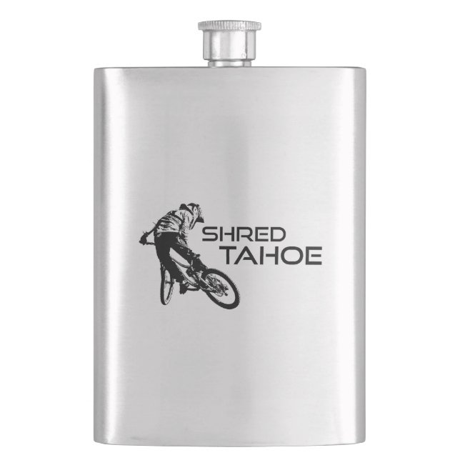 Shred Lake Tahoe Mountain Biking Flachmann (Vorderseite)