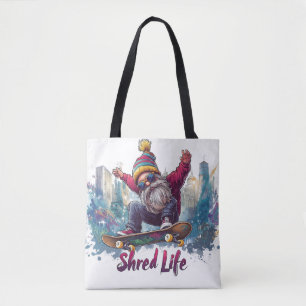 Shred Life - Cooles Skateboarding Gnome Tasche