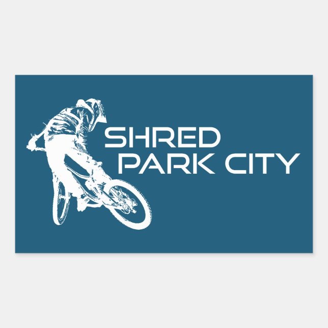 Shred Park City Utah Mountain Biking Rechteckiger Aufkleber (Vorderseite)