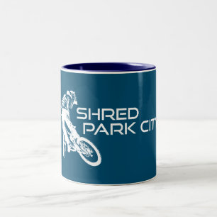 Shred Park City Utah Mountainbiken Zweifarbige Tasse
