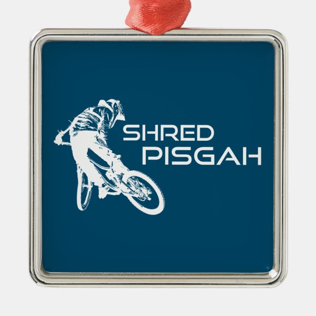 Shred Pisgah North Carolina Mountain Biking Ornament Aus Metall (Vorne)