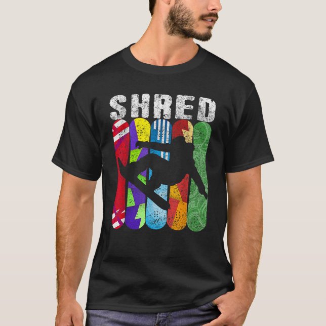 SHRED Snowboard Snowboarding Rider Gift Tee  (Vorderseite)