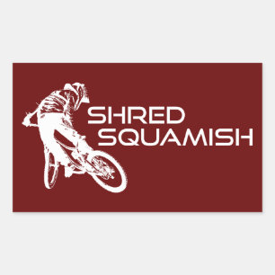 Shred Squamish Mountainbiking Rechteckiger Aufkleber