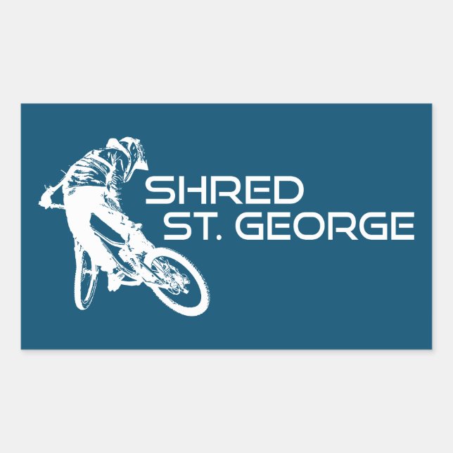 Shred St. George Utah Mountain Biking Rechteckiger Aufkleber (Vorderseite)