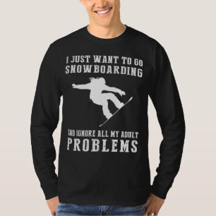 Shred Stress, Seek Joy: Snowboarden Away Adult Wo T-Shirt