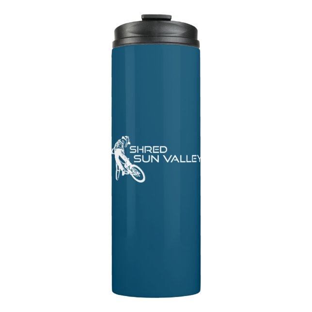 Shred Sun Valley Idaho Mountain Biking Thermosbecher (Vorderseite)