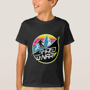 Shred The Gnar Skifahren Freestyle Diamond Winter  T-Shirt