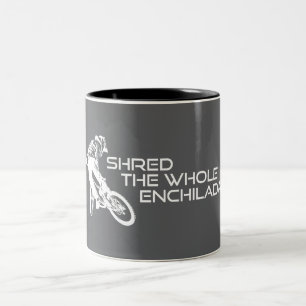 Shred The Whole Enchilada Moab Utah Zweifarbige Tasse