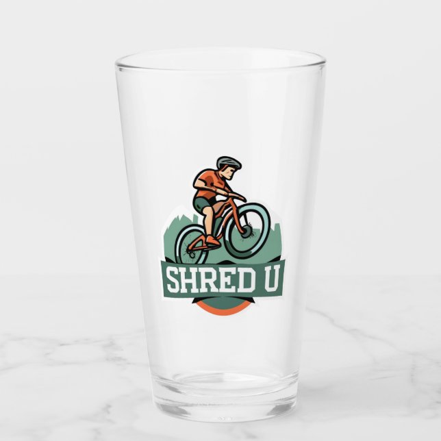 Shred University Mountain Biking Glas (Vorderseite)