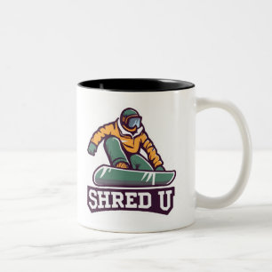 Shred University Snowboarding Zweifarbige Tasse
