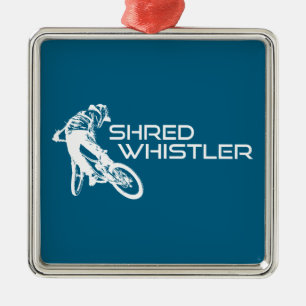 Shred Whistler British Columbia Mountainbiken Ornament Aus Metall