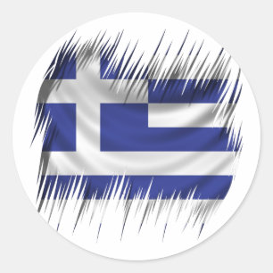 Shredders griechische Flagge Runder Aufkleber