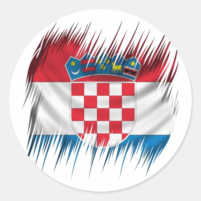 Shredders Kroatische Flagge Runder Aufkleber (Vorderseite)