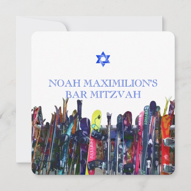 Shreddin' the Gnar! Snowboarding Mitzvah/DIY Einladung (Vorderseite)
