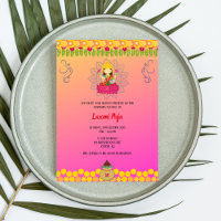 Shree Laxmi Puja Floral Einladung