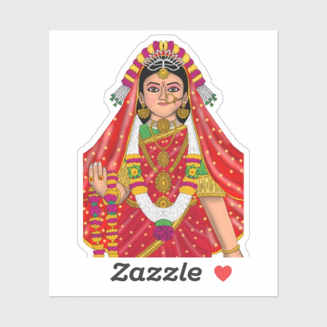 Shree Radha Aufkleber (Blatt)