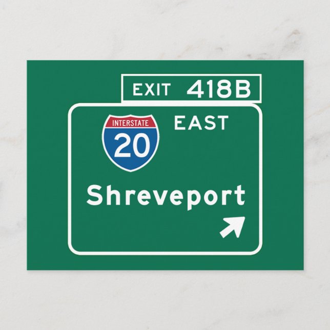 Shrepport, LA Road Sign Postkarte (Vorderseite)
