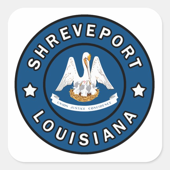 Shrepport Louisiana Quadratischer Aufkleber (Vorderseite)