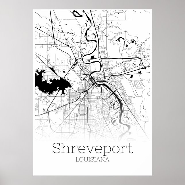 Shrepport Map - Loiusiana - City Map Poster (Vorne)