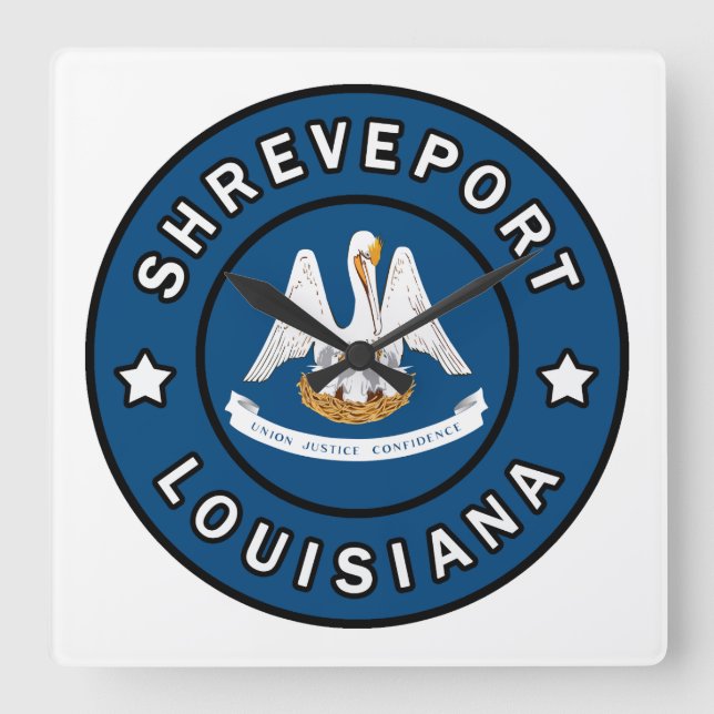 Shreveport Louisiana Quadratische Wanduhr (Vorderseite)