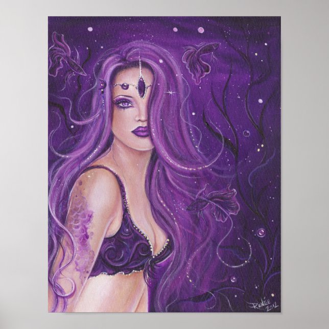 Shreya Lila Fantasy Mermaid Poster von Renee (Vorne)
