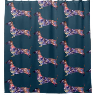 Shri Dachshund Mandala Rideau de douche d'art
