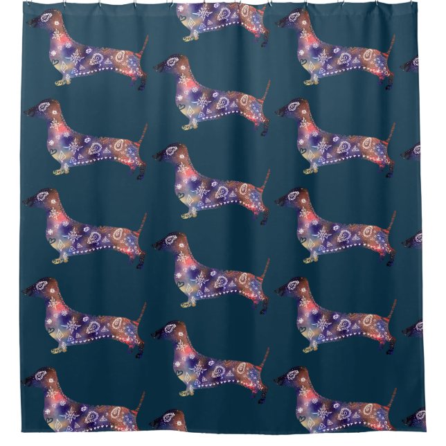 Shri Dachshund Mandala Rideau de douche d'art (Devant)