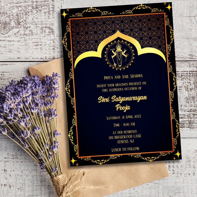 Shri Satyanarayan Pooja Hindu Einladung (Von Creator hochgeladen)