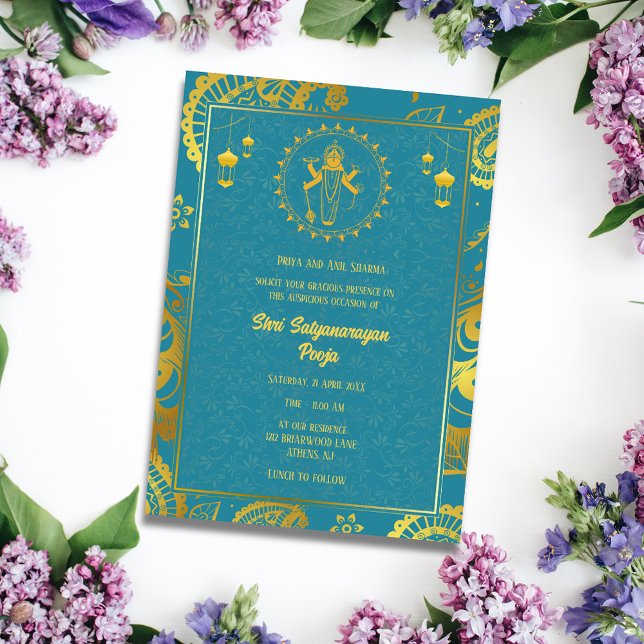 Shri Satyanarayan Pooja Hindu Einladung (Von Creator hochgeladen)