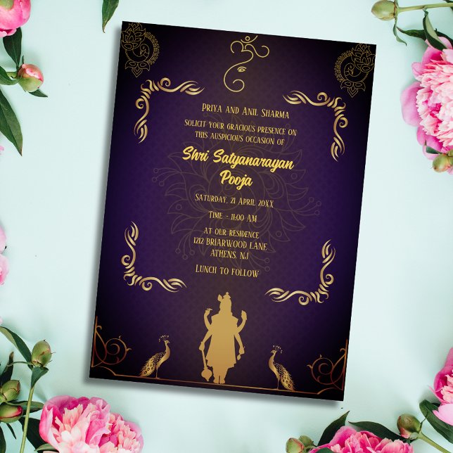 Shri Satyanarayan Pooja Hindu Einladung (Von Creator hochgeladen)