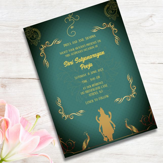 Shri Satyanarayan Pooja Hindu Einladung (Von Creator hochgeladen)