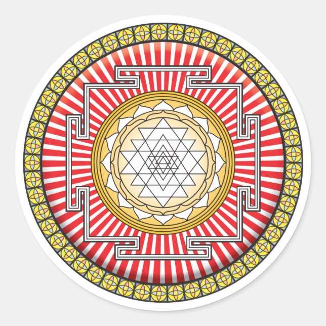 Shri Yantra Icon Runder Aufkleber (Vorderseite)