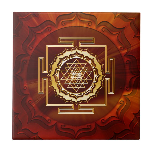 Shri Yantra - Kosmischer Leiter der Energie Fliese (Vorderseite)