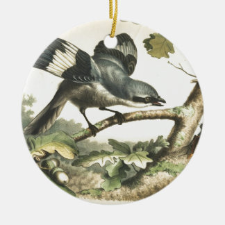 SHRIKE VOGEL MIT WANZE KERAMIKORNAMENT