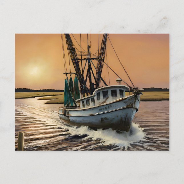 Shrimp Boat Postkarte (Vorderseite)