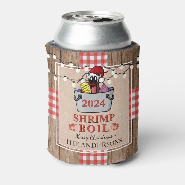 Shrimp Boil Rustikale Weihnachtsfeier Dosenkühler (Kanne Rückseite)