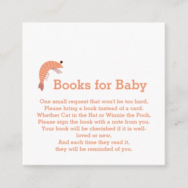 Shrimp Books für Baby Begleitkarte (Vorderseite)
