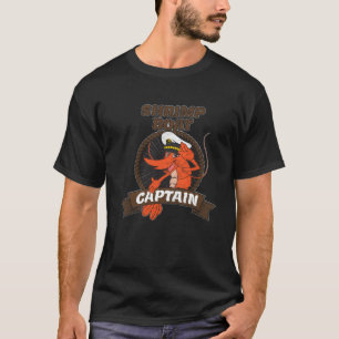Shrimp-Boot Kapitän Niedlich Retro Seafood Cartoo T-Shirt